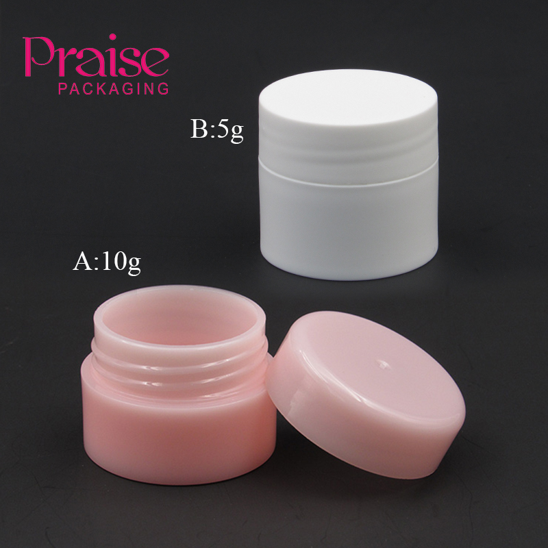 Cheap price custom wholesale cosmetic round plastic packaging mini 5g 10g cream jar container for beauty personal care