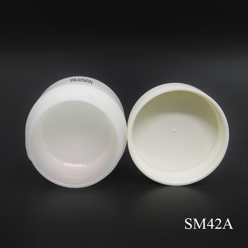 Custom silk screen printing 5g/10g pearlescent white small cream container Mini sample jar Plastic cosmetic packaging