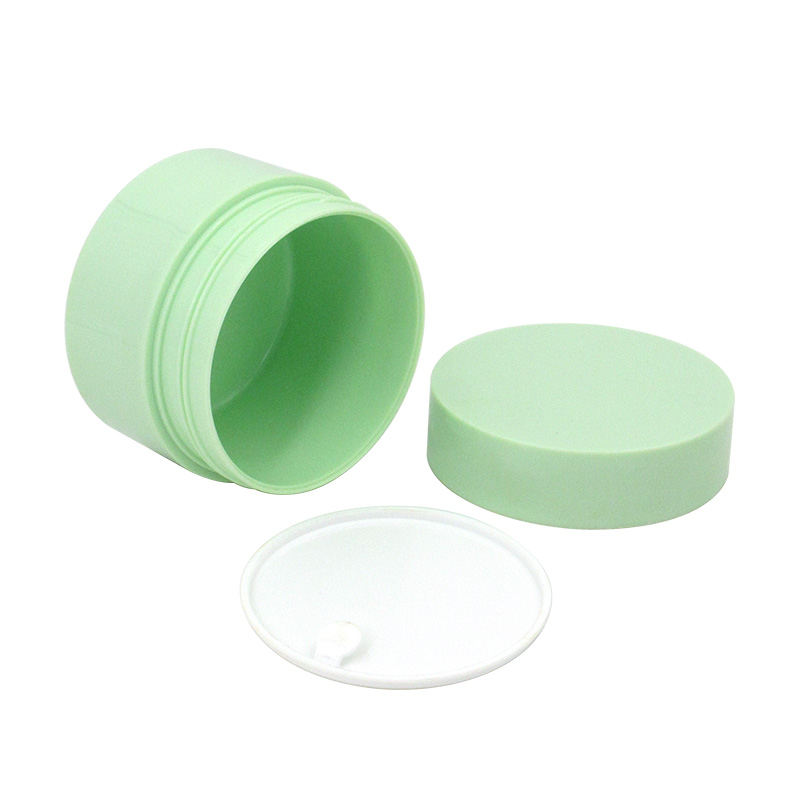 Custom color 200g empty round skin care cream jars, cosmetic packaging plastic wide mouth hair film container with cover