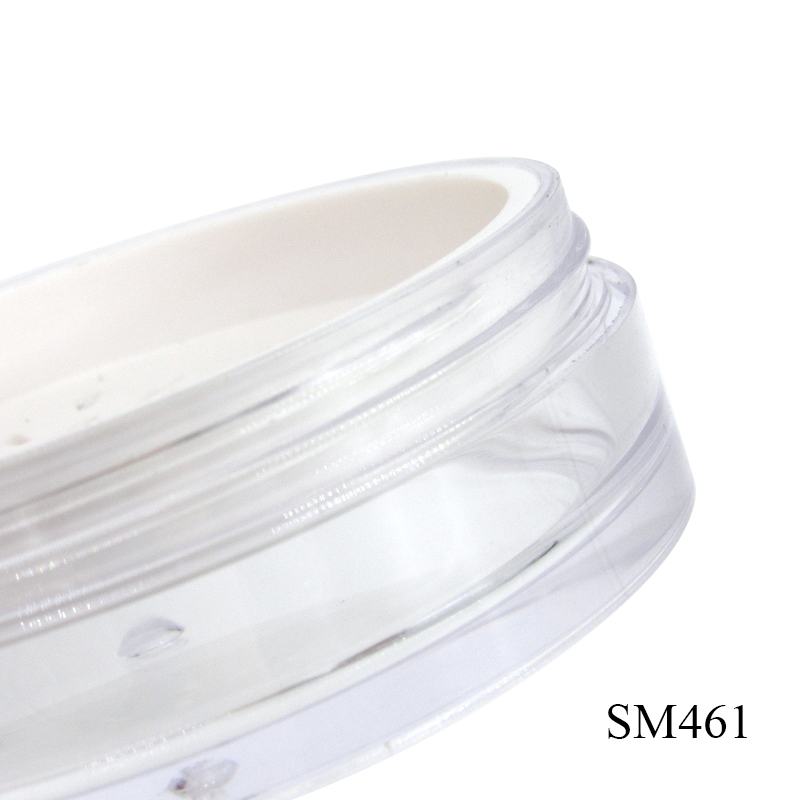 Wholesale plastic loose powder container custom cosmetic packaging round empty transparent loose powder case