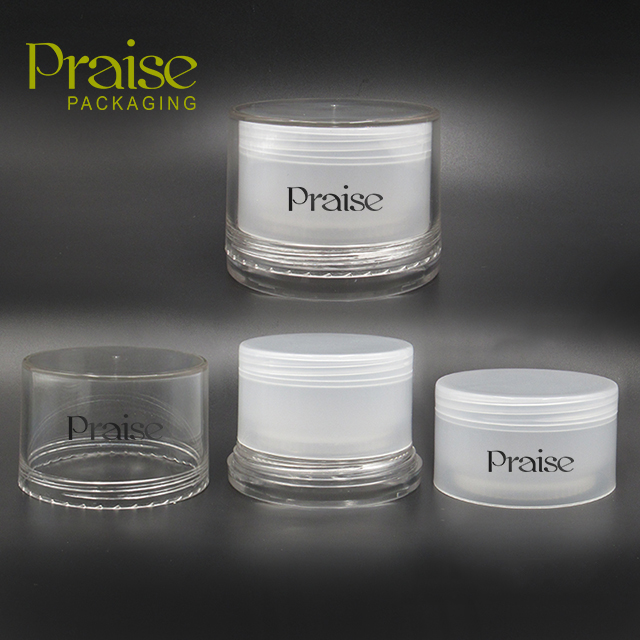 Manufacturers custom logo 50g transparent shell plastic empty cream jars container cosmetic packaging wholesale