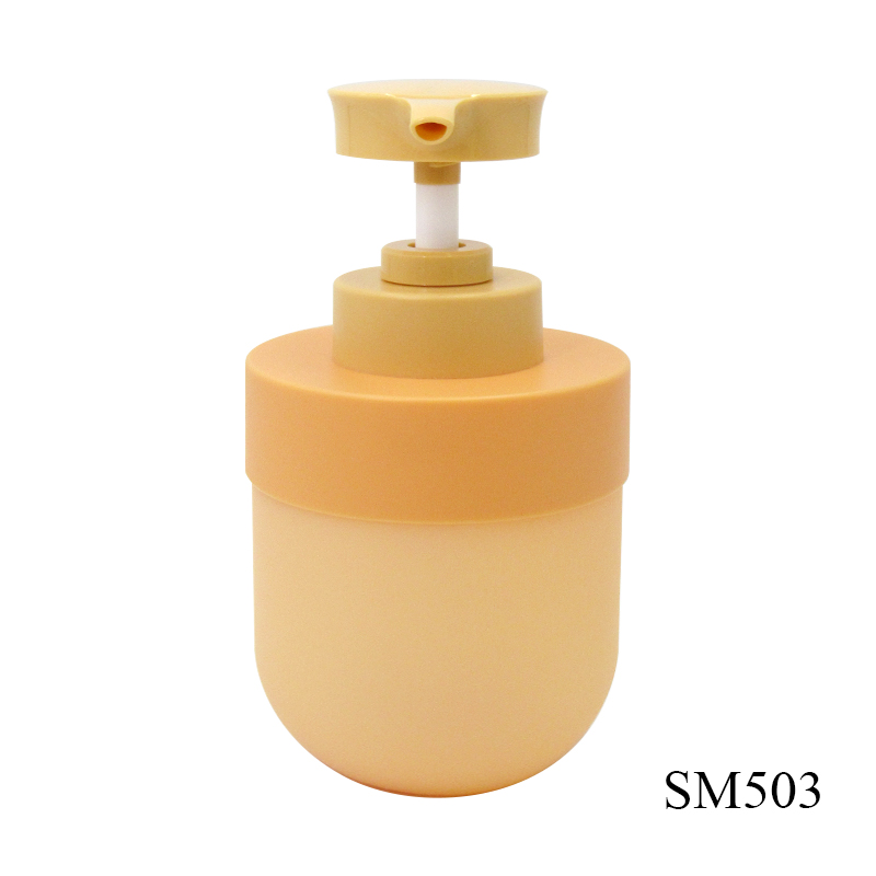 300ml custom round baby shampoo bottle with press pump, body lotion plastic bottle empty cosmetic packaging container