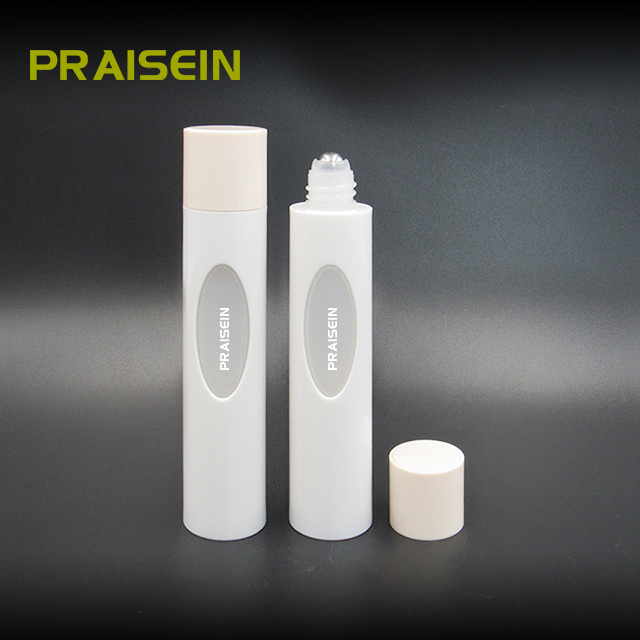 Wholesale empty essential oil perfume roll on bottle white 30ml refillable plastic roll on bottle with lid