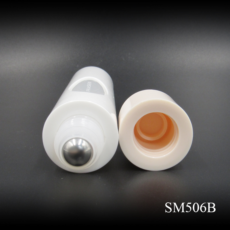 Wholesale empty essential oil perfume roll on bottle white 30ml refillable plastic roll on bottle with lid