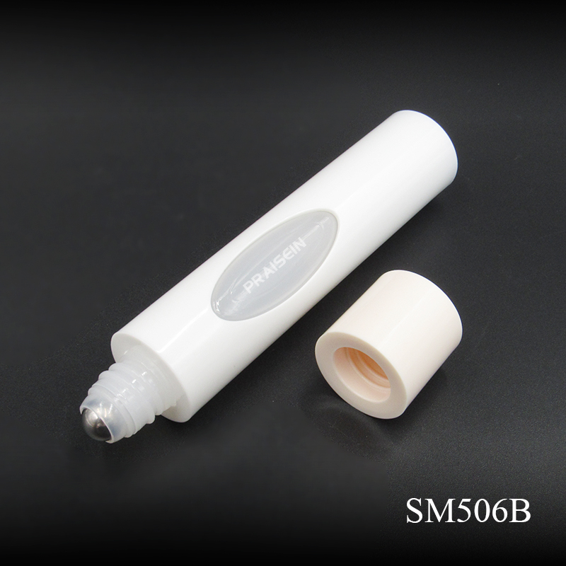 Wholesale empty essential oil perfume roll on bottle white 30ml refillable plastic roll on bottle with lid