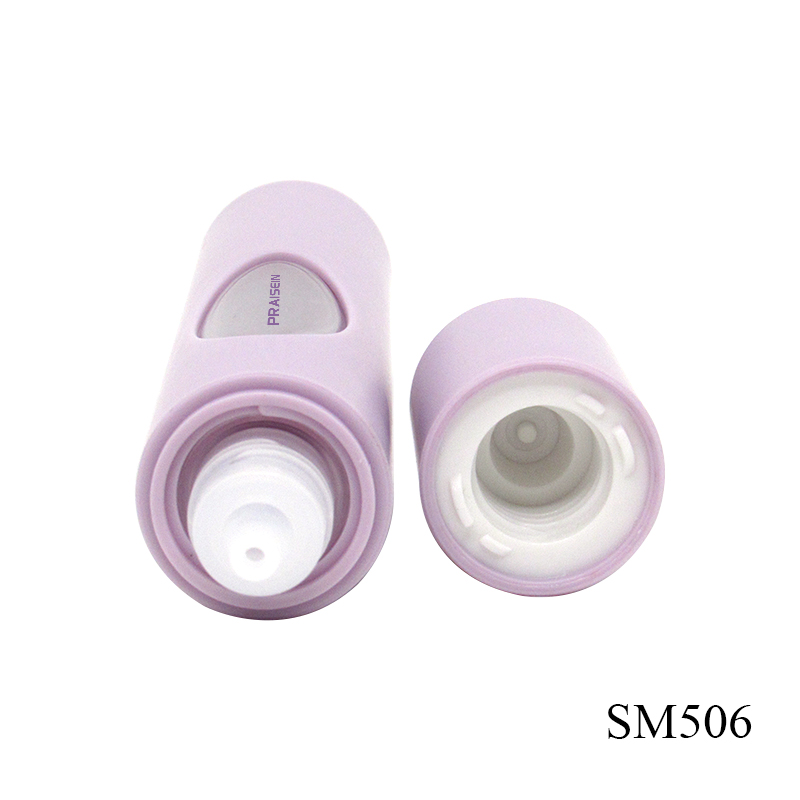 Purple cosmetics sunscreen isolation cream bottle 30ml refillable round lotion bottle empty skin care containers