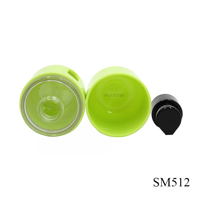 40ml round plastic empty lotion cosmetics container wholesale refillable green lotion pump bottle