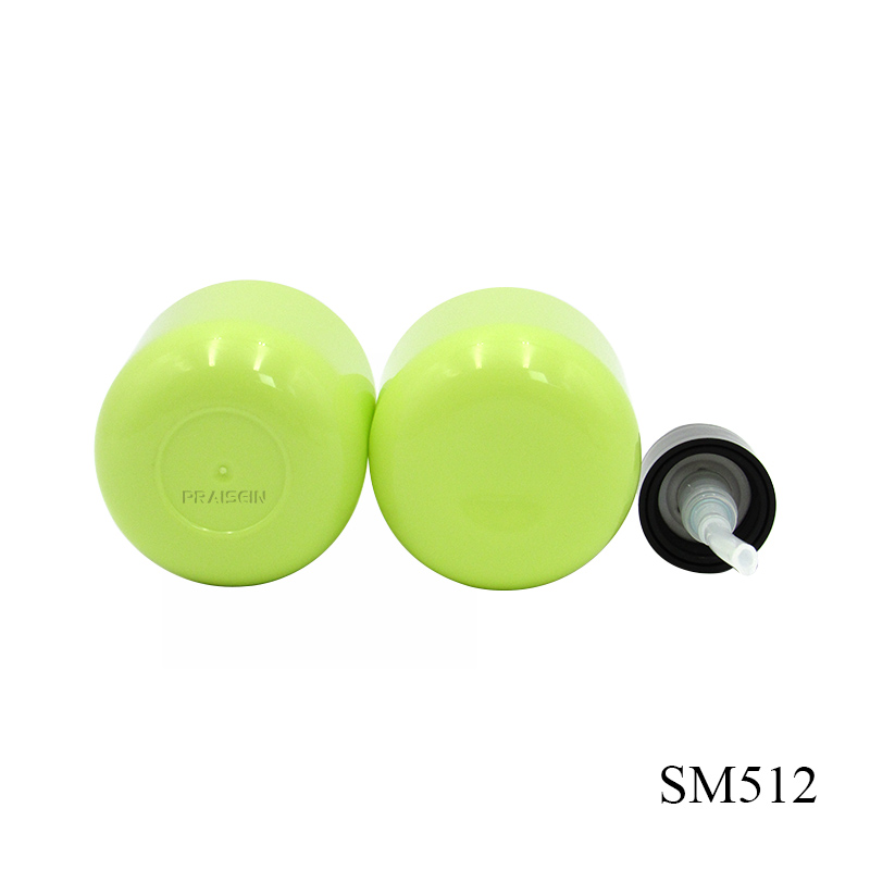 40ml round plastic empty lotion cosmetics container wholesale refillable green lotion pump bottle