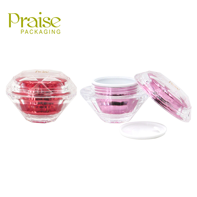 Plastic empty cosmetic jar with replaceable inner bottle capacity 20g/30g/50g spiral lid cream packaging container