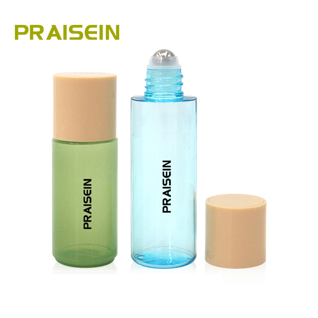 Portable plastic roll on bottle 20ml/30ml Empty round perfume essential oil container with ball bearing