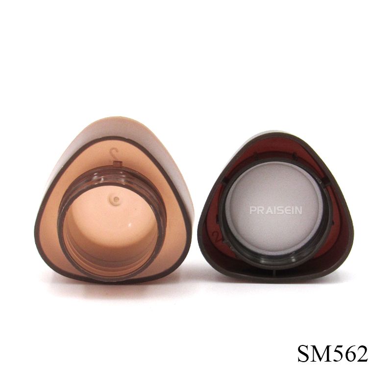 Customized skin care packaging 10g triangular plastic cream container jar, empty cosmetic sample bottles sale