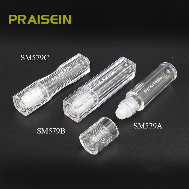 8ml transparent lip oil tube packaging production plastic roll on bottles perfume essential oil containers with ball