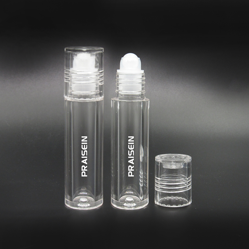 8ml transparent lip oil tube packaging production plastic roll on bottles perfume essential oil containers with ball