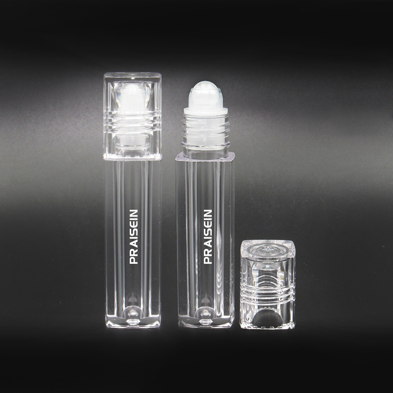 8ml transparent lip oil tube packaging production plastic roll on bottles perfume essential oil containers with ball