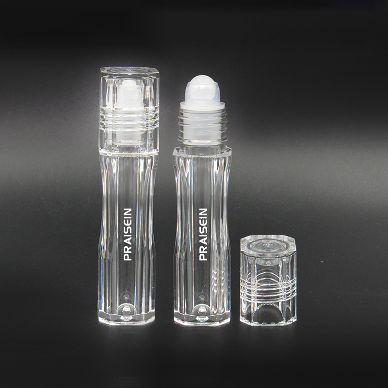 8ml transparent lip oil tube packaging production plastic roll on bottles perfume essential oil containers with ball