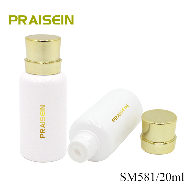 20ml round toner sample bottle container with rotating lid, small plastic lotion empty bottle skin care packaging