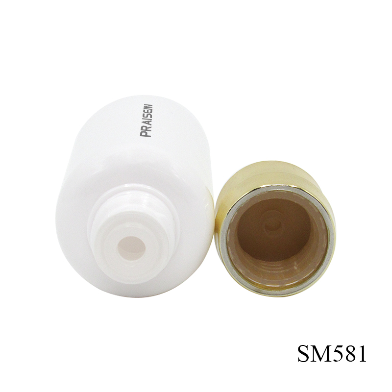 20ml round toner sample bottle container with rotating lid, small plastic lotion empty bottle skin care packaging