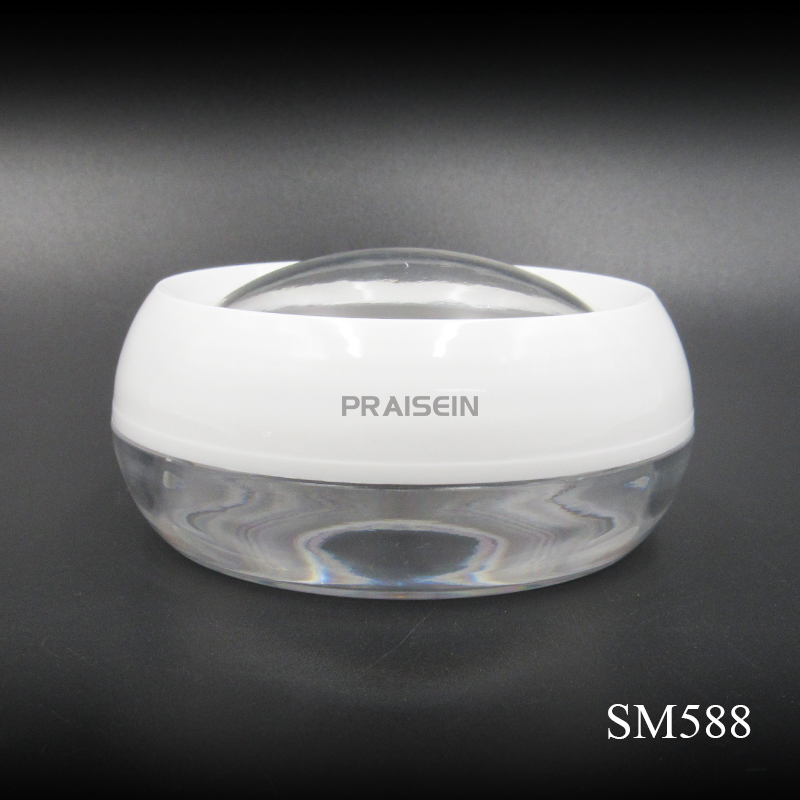 Custom thick wall clear plastic capsule skin care jar empty round essence capsule plastic bottle