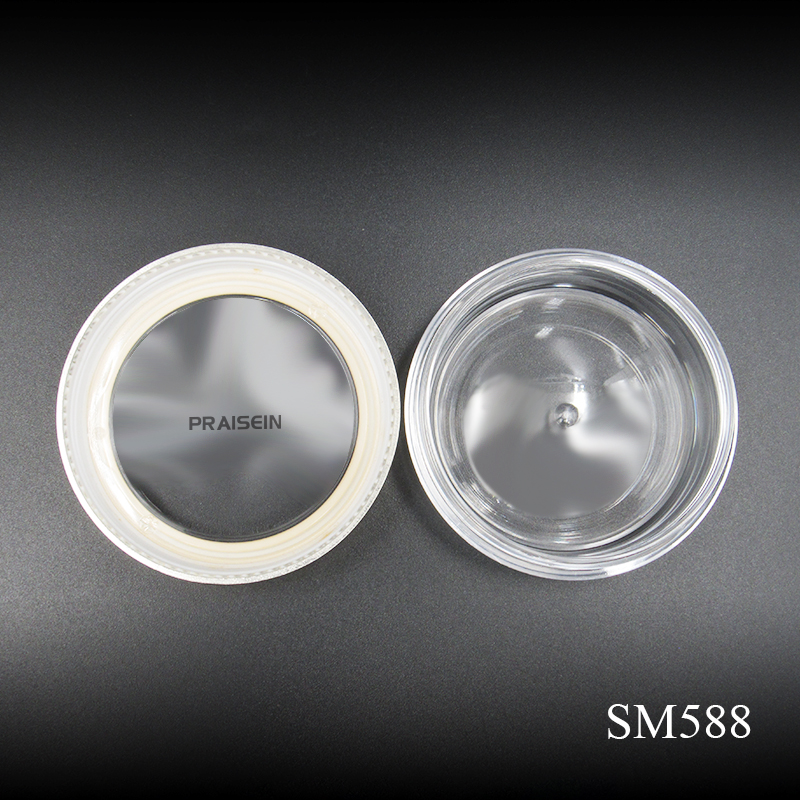 Custom thick wall clear plastic capsule skin care jar empty round essence capsule plastic bottle