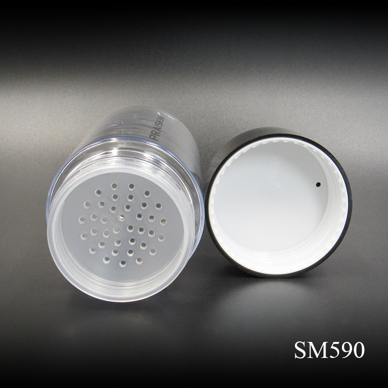 110g round transparent loose powder packaging container plastic baby powder bottle customized