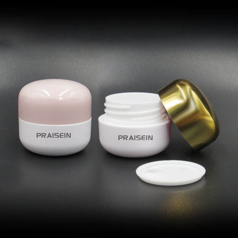 Free sample 5g 10g empty cosmetic sample container with gold lid round trial cream plastic jar