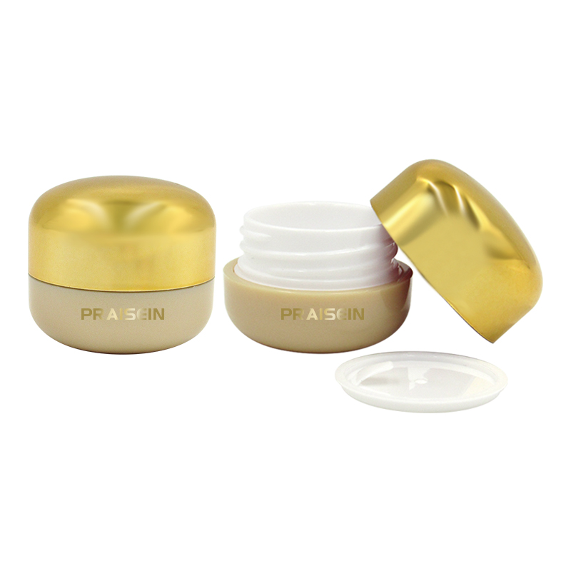 Free sample 5g 10g empty cosmetic sample container with gold lid round trial cream plastic jar