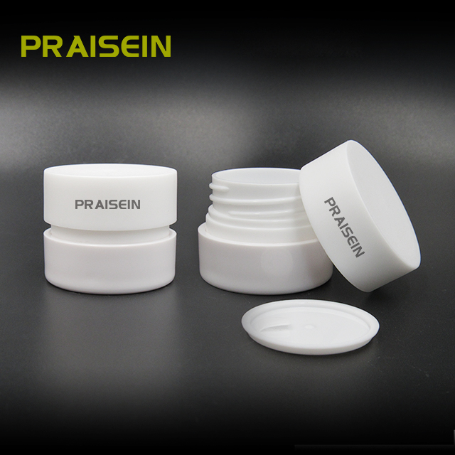 Empty cosmetic face cream container eye cream sample package 10g wide mouths white plastic cream sample jar