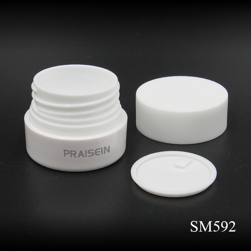 Empty cosmetic face cream container eye cream sample package 10g wide mouths white plastic cream sample jar