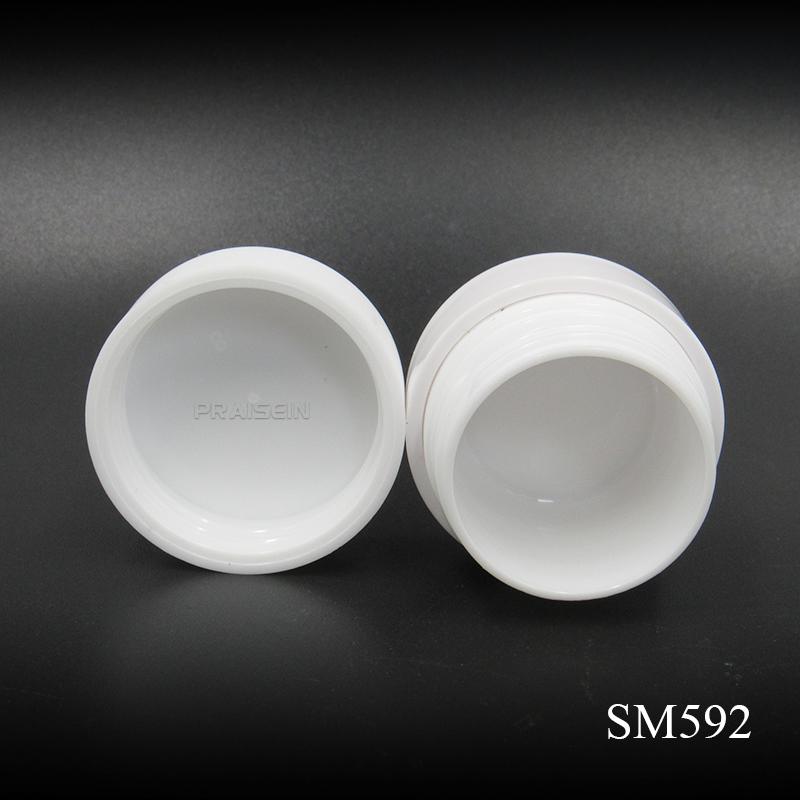 Empty cosmetic face cream container eye cream sample package 10g wide mouths white plastic cream sample jar