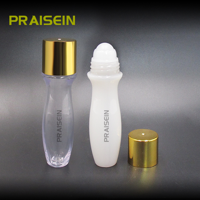 Custom logo 25ml plastic roll on bottles eye cream perfume oil container clear empty roll on container bottle