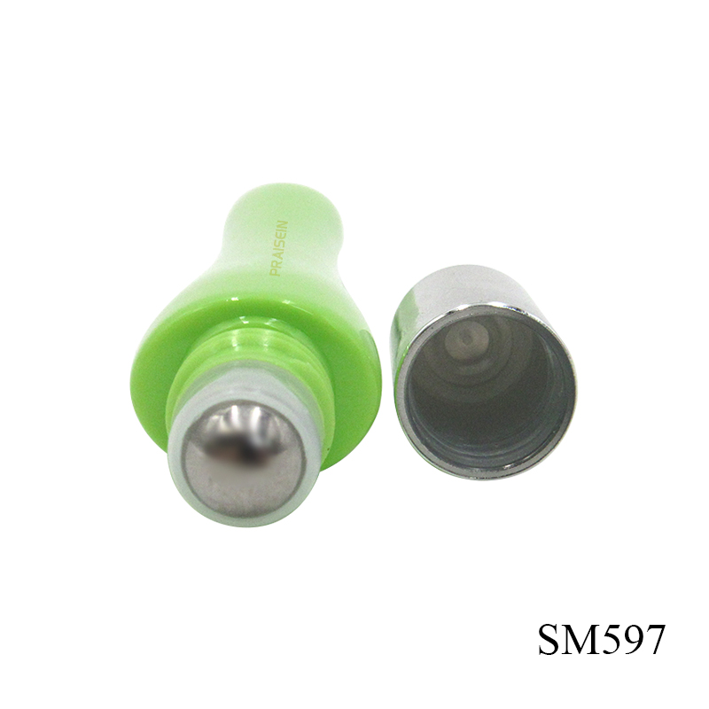 Custom 15ml empty plastic roll on container custom perfume bottle with metal ball