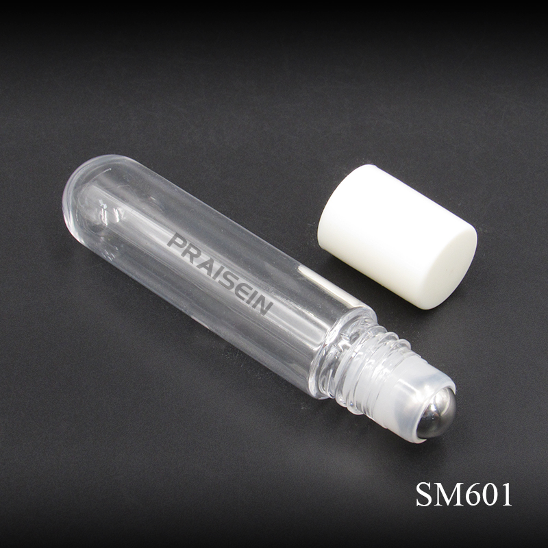 Wholesale empty essence oil perfume bottle 10ml empty transparent plastic bottle with roll on