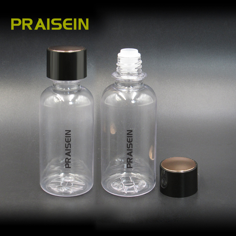 50ml empty cosmetic packaging bottle smooth clear facial toner bottle plastic bottle with round screw top