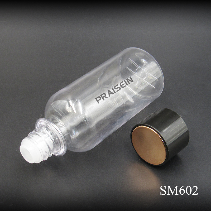 50ml empty cosmetic packaging bottle smooth clear facial toner bottle plastic bottle with round screw top