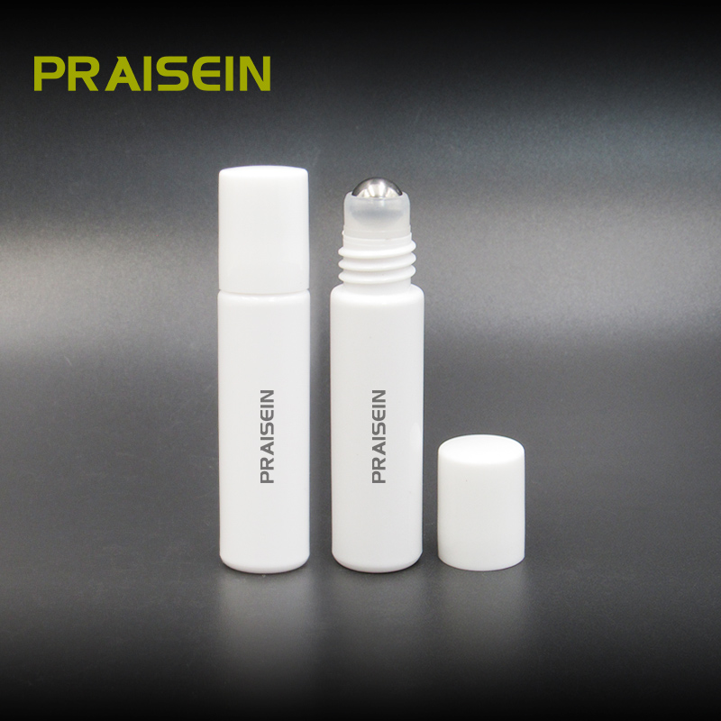 Wholesale 8ml white essential oil roll on plastic bottle with screw cap deodorant container round empty roll on bottle