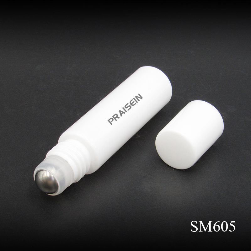 Wholesale 8ml white essential oil roll on plastic bottle with screw cap deodorant container round empty roll on bottle