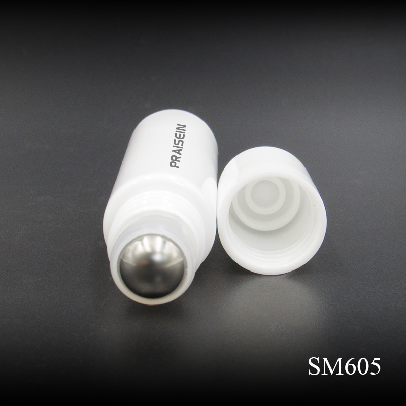 Wholesale 8ml white essential oil roll on plastic bottle with screw cap deodorant container round empty roll on bottle