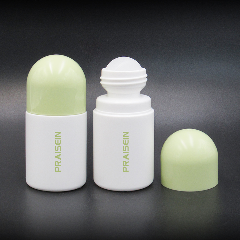 1.7oz 50ml empty cylindrical perfume deodorant container HDPE white plastic roller bottle wholesale