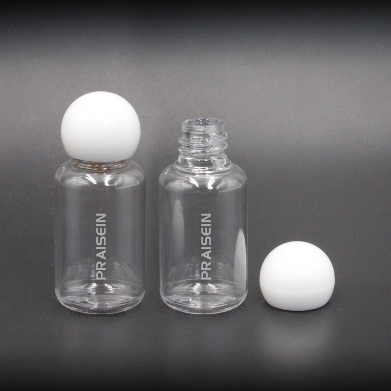 15ml 20ml Cosmetic packaging clear plastic travel toner container lotion bottle with ball lid