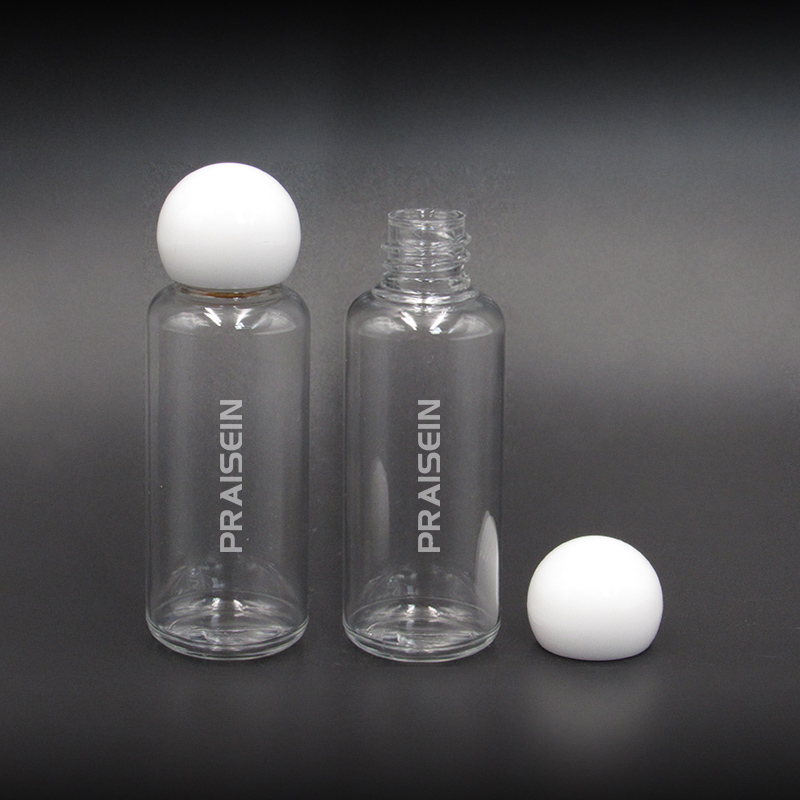 15ml 20ml Cosmetic packaging clear plastic travel toner container lotion bottle with ball lid