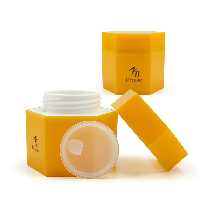 Factory custom polygon plastic face cream jar, 50/80g double wall skin care cream empty case container packaging