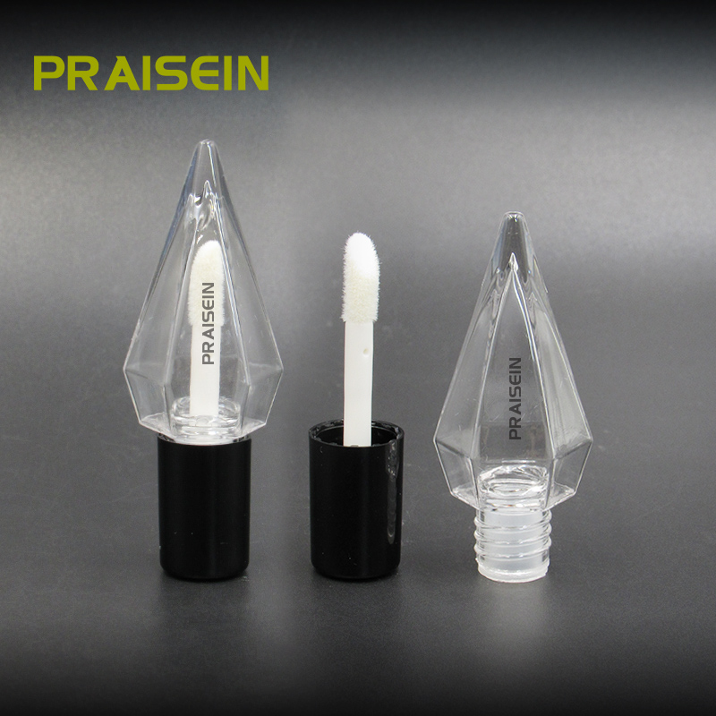 Own brand custom refillable plastic lip gloss container cosmetic packaging empty 3ml small clear lip gloss tubes