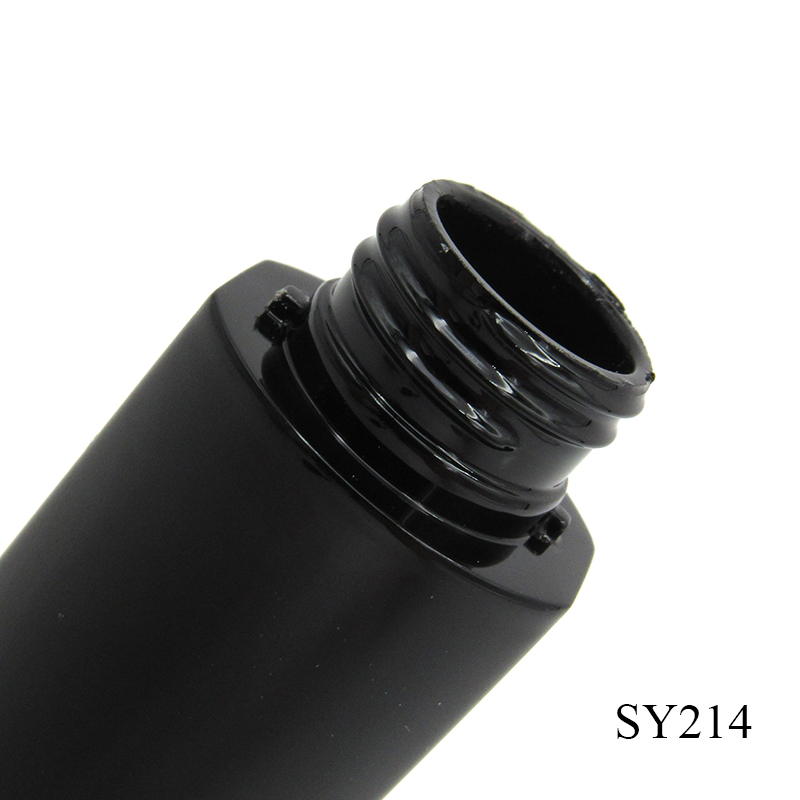 Cosmetics container 16ml black plastic empty mascara tube with silicone brush, can take the sample