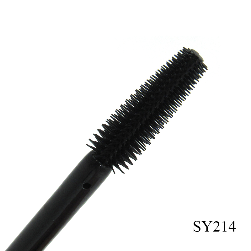 Cosmetics container 16ml black plastic empty mascara tube with silicone brush, can take the sample