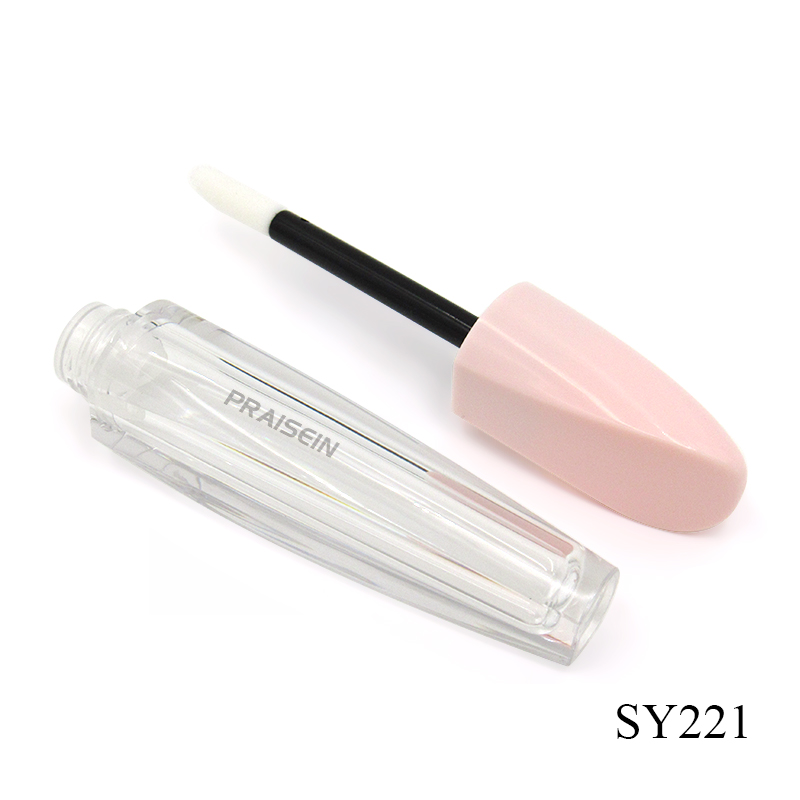 Wholesale custom label empty lip gloss tube container 6ml clear cosmetic liquid concealer bottle with brush