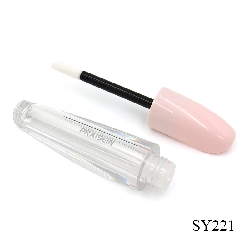 Wholesale custom label empty lip gloss tube container 6ml clear cosmetic liquid concealer bottle with brush