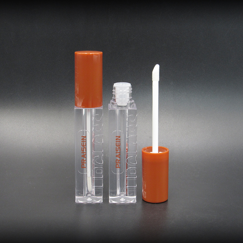 Empty 3.3ml smooth clear lip gloss container square cosmetic lip gloss tubes wholesale