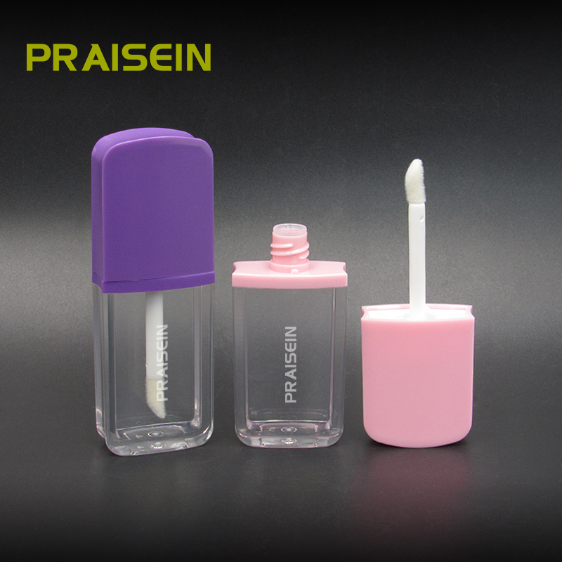 Custom 6.5ml plastic empty clear cosmetic container lip gloss tubes with brush