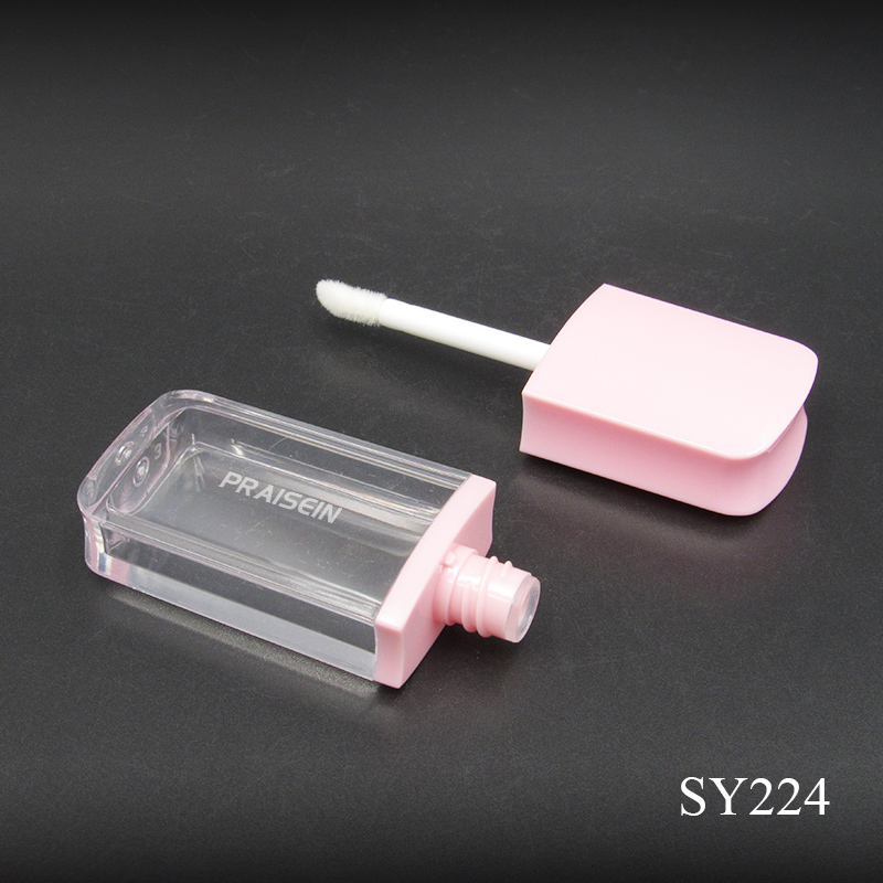 Custom 6.5ml plastic empty clear cosmetic container lip gloss tubes with brush