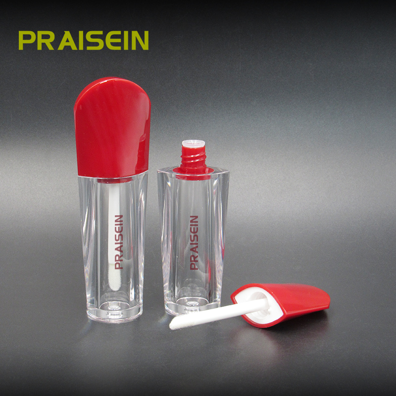 Manufacturers wholesale red lip gloss wand tube packaging 3.5ml clear plastic lip gloss container tubes